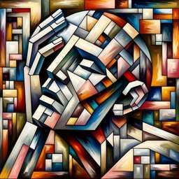 a representation of anxiety, painting, cubism style generated by DALL·E 2